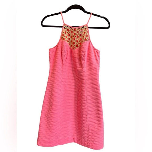 Lilly Pulitzer Vibrant Pink Dress with Gold Accents - Picture 3 of 15